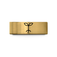 men's tungsten comfort rings – gold tungsten seedling sprout wedding band