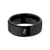 comfort fit wedding band – black tungsten headstock wedding band