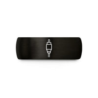 black and grey ring – black & gold tungsten rca plug wedding band