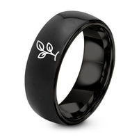 Tungsten Mens Ring BLACK And GREY – black tungsten sapling ring