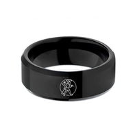 black and grey band – black tungsten the fool wedding band