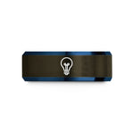 engraved tungsten ring him – gunmetal & blue tungsten light bulb wedding band