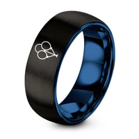 Tungsten Polished Rings for Men – black & blue tungsten balloons ring