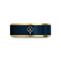 engraved tungsten ring him – gold & blue tungsten balloons wedding band
