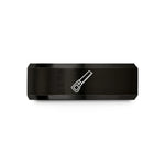men's polished tungsten ring – black tungsten folding saw wedding band