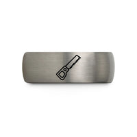 8 mm him ring – gunmetal & gray tungsten folding saw wedding band