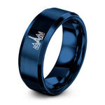 Tungsten Polished Rings for Men – blue tungsten paris skyline ring
