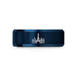 engraved tungsten ring him – blue tungsten paris skyline wedding band