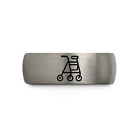 men's tungsten wedding band – gunmetal & grey tungsten rollator walker wedding band