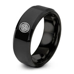 matching rings for couples – black tungsten spiral knot circle ring