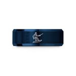 engraved rings for him – blue tungsten wakeboarder tow rope wedding band