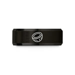 comfort fit tungsten band – black & rose gold tungsten coconut half wedding band