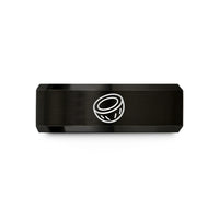 black tungsten ring men – black tungsten coconut half wedding band
