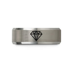 men's tungsten wedding band – black & gray tungsten diamond plate wedding band
