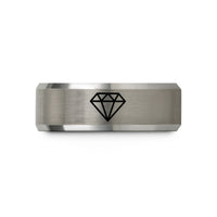men's tungsten wedding band – black & gray tungsten diamond plate wedding band