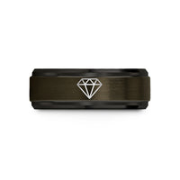tungsten carbide ring men – gunmetal & black tungsten diamond plate wedding band