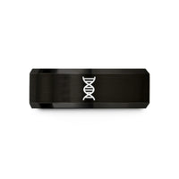 engraved tungsten ring men – black tungsten dna helix wedding band