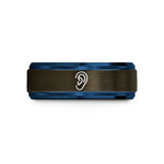 men's wedding bands tungsten – gunmetal & blue tungsten ear wedding band