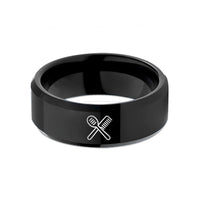 engraved tungsten rings her – black tungsten brush comb crossed wedding band