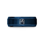 engraved rings for couples – blue tungsten floppy disk wedding band