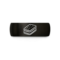 rose gold tungsten rings – black & rose gold tungsten ice cream sandwich wedding band