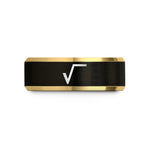 women's promise ring tungsten – black & gold tungsten square root wedding band