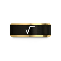 women's promise ring tungsten – black & gold tungsten square root wedding band