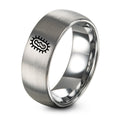 Bacteria Icon – Tungsten Wedding Band, 8 mm, Grey Comfort-Fit Unisex