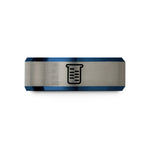 women's tungsten engagement rings – blue & gray tungsten gel electrophoresis bands wedding band
