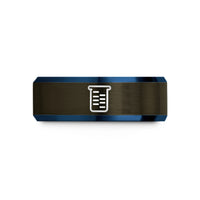 tungsten carbide promise rings – gunmetal & blue tungsten gel electrophoresis bands wedding band