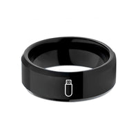 couples tungsten ring set – black tungsten usb flash drive wedding band