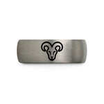 unisex tungsten wedding band – black & gray tungsten aries wedding band