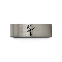 comfort fit tungsten band – silver tungsten arrow nock string wedding band