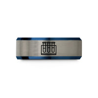 engraved tungsten rings couples – blue & silver tungsten test tube rack wedding band
