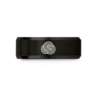 comfort fit bands couples – black & rose gold tungsten woodgrain knot wedding band
