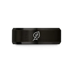 tungsten carbide men's ring – black tungsten birch leaf twig wedding band