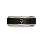 tungsten wedding band him – black & blue & grey tungsten ethernet plug wedding band