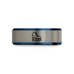 black tungsten ring him – black & blue & grey tungsten quad roller skates wedding band