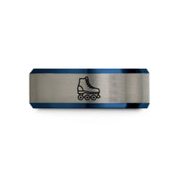 black tungsten ring him – black & blue & grey tungsten quad roller skates wedding band