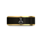 tungsten carbide men's ring – black & gold tungsten wine decanter wedding band