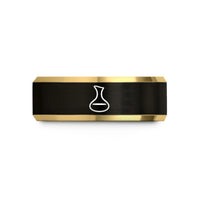 tungsten carbide men's ring – black & gold tungsten wine decanter wedding band