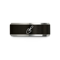 comfort fit tungsten ring – black & grey tungsten trowel wedding band