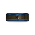 engraved tungsten ring him – gunmetal & blue tungsten round bottom flask wedding band