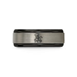 men's tungsten wedding band – black & grey tungsten cowboy lasso wedding band