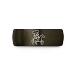 engraved rings for him – gunmetal & black tungsten cowboy lasso wedding band