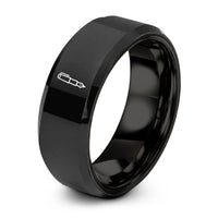 durable bands for him – black tungsten fountain pen ring