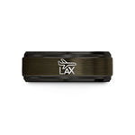 engraved tungsten ring him – gunmetal & black tungsten lax wedding band