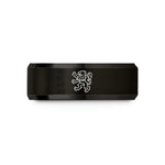 engraved tungsten ring him – black tungsten lion rampant wedding band