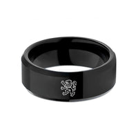 black tungsten ring him – black tungsten lion rampant wedding band