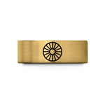men's wedding band rose – gold tungsten sunburst circle wedding band
